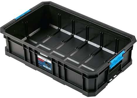 Högert Technik - Cassetta Porta Attrezzi Bassa, Porta Utensili da Lavoro, Portata fino a 50 kg, Pratica e Spaziosa, Robuste Chiusure in ABS, Struttura Modulare - HT7G511