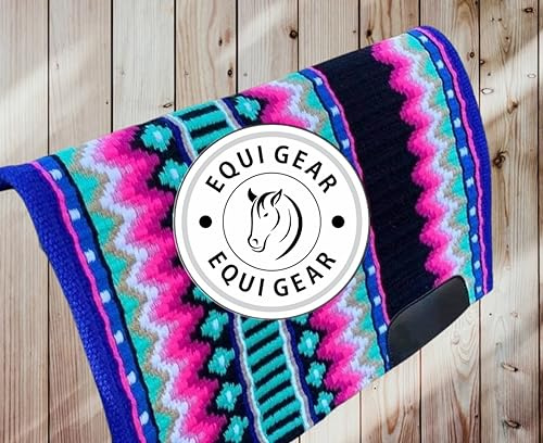 EQUIGEAR Horse Western Ranch Sottosella/Coperta da sella Western in lana neozelandese con imbottitura in lana con sensore Flex (personalizzazione disponibile) AS62 (36 x 42)