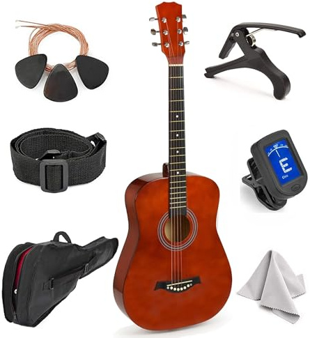 MasterPlay - Guitarra acústica clásica para niños - Guitarra principiante de 30 pulgadas para aprendices - Kit de inicio de guitarra de cuerda acústica: bolsa de guitarra, afinador, correa, cuerdas