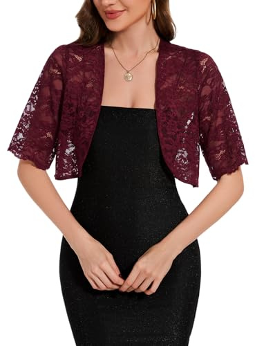 MINTLIMIT Spetsbolero kofta dam öppen framkofta kortärmad boleros casual kort stickad bolero lätt