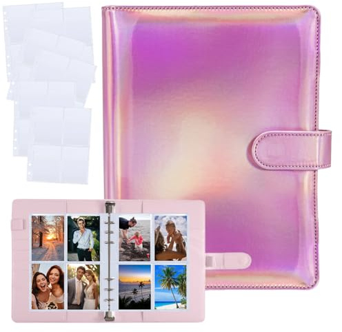 Photocard - Classeur Kpop - Format A5 - Porte-carte photo - 120 poches - 4 pochettes - 30 pages - Album photo à 6 anneaux - En cuir synthétique - Pour collection de photos