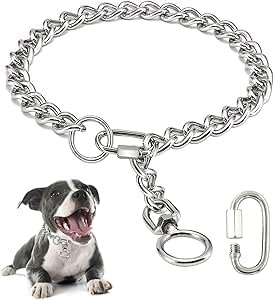 Collier pour chien en chaîne - En acier inoxydable - Avec fermoir de connexion - Pour chiens de petite, moyenne et grande taille (M, A)