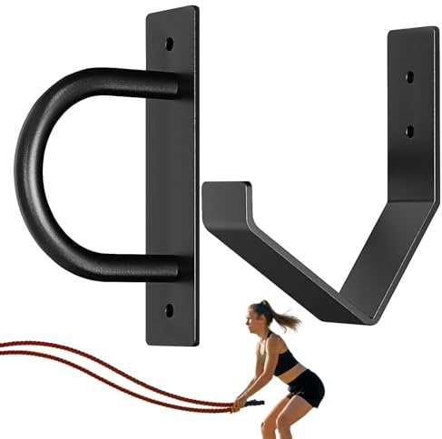 Battle Rope anchr Rack: Soporte De Pared Compacto, Soporte De Cuerdas De Fitness, Unidad De Organizador Duradero | El Marco Recubierto De Polvo Previene El Óxido, El De Montaje Seguro Maximiz