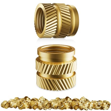 KWJEIULSOQ 120pcs Threaded Inserts for Plastic, M4 Heat Set Insert Brass Metric Knurled Nuts for 3D Printing, Plastic Products