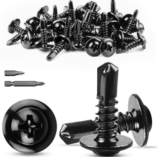 TXXATX 60 piezas de tornillos autorroscantes de metal M4,8x19 mm, tornillos de chapa autorroscantes de acero inoxidable 410, con punta de destornillador, tornillos autorroscantes de metal para