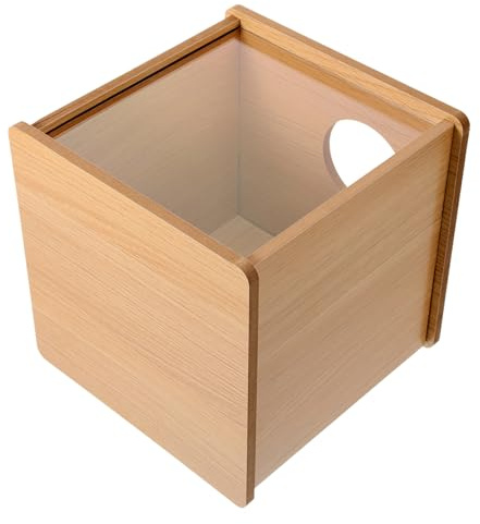 TOYANDONA Juguete De Caja De Excavación para Hámster Bañera De Madera y Acrílico Ventana Transparente Accesorios De Baño para Hámster para Jaula y Entretenimiento