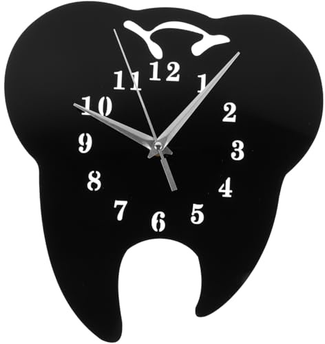 tooth shaped acrylic wall clock mute and silent ticking modern design sturdy and durable for office practice living room decorative unique wall decoration
