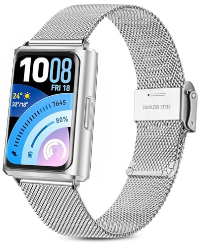 Issinlky Metallarmband för Huawei Band 11/11 Pro, Rostfritt stålarmband för Huawei Band 11/11 Pro Herrar Damer