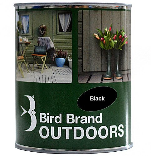 Bird Brand Outdoor Garden Paint Satin Finish (1 Litre, Black)
