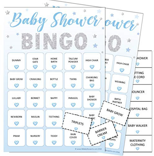 Pink Bee Baby Shower Bingo Games Bingo Party Blue Themed Up to 20 Players