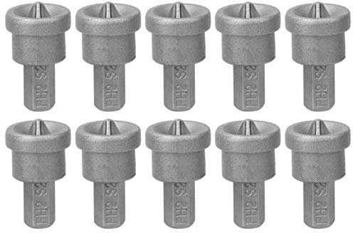 Ticfox 10pcs Dimpler pour cloison sèche Bits magnétiques PH2 pour plaque de plâtre Limite d'arrêt de profondeur de vis