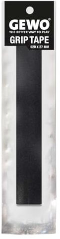GEWO Griffband für Tischtennisschläger – Selbstklebendes Grip Tape Tischtennis Schläger, 27 mm Breite, 520 mm Länge, Schwarz – Komfortabler Halt & Schweißabsorption