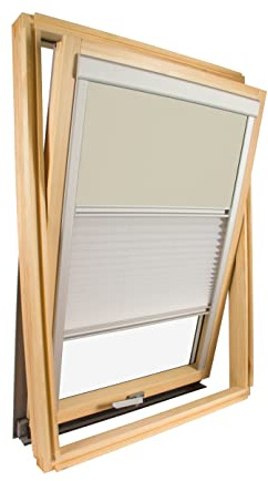 Avosdim, Rollo für Dachfenster ähnlich und Vélux-kompatibel, Duo Verdunkelung und Dimmer, für UK08, WeiÃŸ - Beige