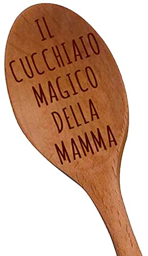 Il Cucchiaio Magico Della Mamma Cucchiaio di legno con Incisione laser – Regali per Neo Mamme – Regali da cucina – Regali di Compleanno per Mamme