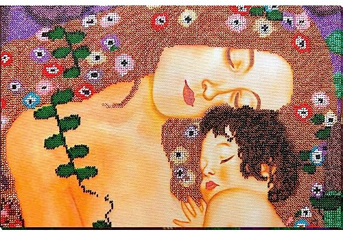 Abris Art Juego de Bordado con Perlas, Algodón, Multicolor, 25 x 19 cm