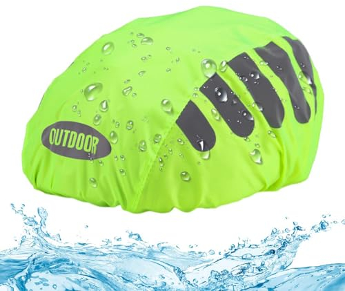 Fahrradhelm Regenschutz, Winddichter Regenüberzug, atmungsaktiver und wasserfester Helmüberzug, Reflektierende Fahrrad Regenhaube für alle Helme, Helm Überzug, Helmüberzug, Helm Cover