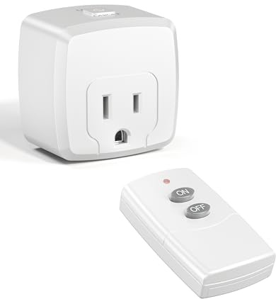 HBN Remote Control Outlet Plug Remote Light Switch Remote Outlet Switch Wireless On Off Switch Plug for Chritmas Light and Household Appliances, 15A/1875W(1 Outlet + 1Remote)