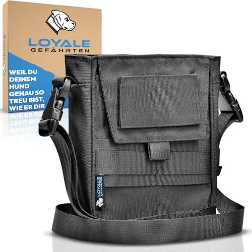 Loyale Gefährten® Leckerlitasche für Hunde – Futterbeutel mit Magnetverschluss & Kotbeutelspender – Leckerlibeutel fürs Hundetraining & Gassi