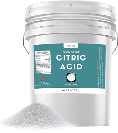 44.1 lb Citric Acid Powder Food Grade, Citric Acid for Canning, 100% Pure, Natural Preservative, Ideal for Cooking and Baking, Citric Acid for Cleaning & DIY Bath Bombs