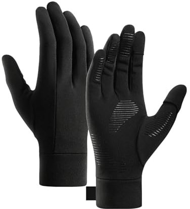 Winterhandschuhe für Herren und Damen, rutschfeste Touchscreen-Arbeitshandschuhe, Index, fingerlose und daumenlose Skihandschuhe, Fäustlinge, Herren, Schwarz, Größe XXL