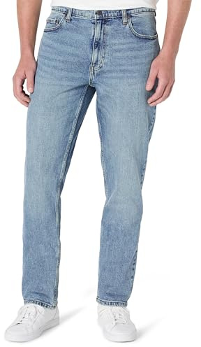 Amazon Essentials Jeans dal Taglio Sportivo Leggermente Elasticizzati Uomo, Lavaggio Chiaro Tinto, 33 W x 32L
