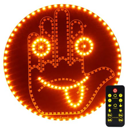 Afenau Lumière de Doigt de Voiture et Signe D'expression, Lampe D'expression et de Doigt pour Voiture avec Télécommande, Lumière 2 en 1 pour les Doigts, Cool et Amusant Feux de Geste de VOITURE