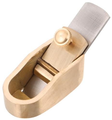 Mikikit Pialla Manuale Mini in Ottone per Liutaio, Utensile Portatile a Fondo Piatto per Lisciatura e Modellazione del Legno, per Restaurare e Rifinire Tavole di Strumento