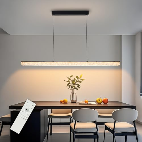 MOUNM 100 CM Lámpara Colgante LED Moderna Regulable 3000K-6000K 40W LED Lampara Techo Colgante Lamparas de Techo Mesa de Comedor, Con Control Remoto Brillo Ajustable Lampara Colgante Comedor