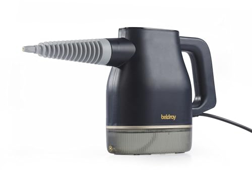 Beldray Digital handhållen ångtvätt – snabb uppvärmning på 20 sekunder, 16 minuters kontinuerlig ånga, 400 ml tank, kemisk-fri rengöring för flera ytor, tillbehör ingår