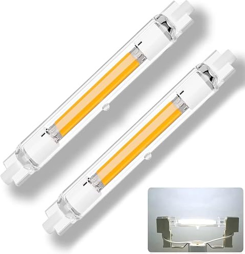 R7s LED Bulb 118mm Dimmable, 30W R7s LED Bulb Equivalent J118 300W Halogen, Cool White 6000K 3000LM, Flicker-Free 360° Light Angle, Energy Saving Linear Floodlight Bulbs Indoor Outdoor 2 Pack