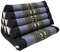 Thaikissen Kapok Bodenkissen Dreieckskissen Nackenkissen Liegematte Sitzkissen LOUNGE ***blau-grau schwarz mit Elefanten*** (Kissen 1 Auflage (81301))