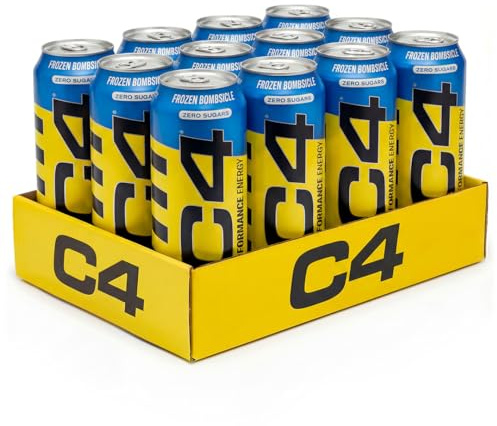 C4 Energy Drink - Zuckerfreier Energydrink mit Koffein - Erfrischungsgetränk mit Kohlensäure - Erfrischende Fruchtexplosion - 12er-Pack