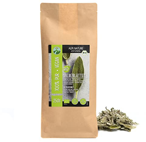 Alpi Nature Salbeitee BIO 250g, Salbeiblätter getrocknet ganz, Salbeiblättertee, Salbei Tee lose, Salbeiblätter Tee