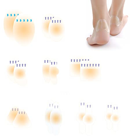 18 cerotti per piedi idrocolloidali impermeabili per pressione e attrito cerotti per dolore ai piedi per la prevenzione e il recupero delle vesciche (9 stili)