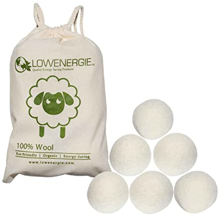 Wool Dryer Balls XL Fragrance Free Eco Friendly Tumble Dryer Clothes Softener (6 Pack)