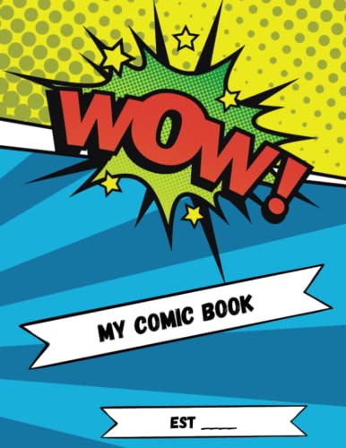 Plain Blank/Empty Comic Book V6 - For Kids, Teens and Adults - Glossy Cover 8.5x11 - White Paper With Empty Comic Strips