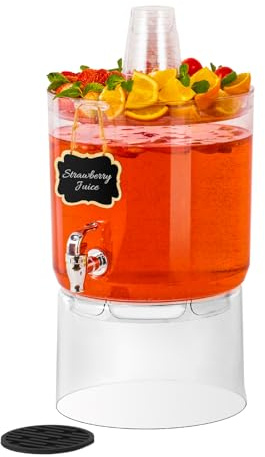 MiraFure 2 Gallon Drink Dispenser for Parties with Multi-Function Lid