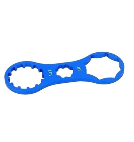 Fahrradflickzeug MTB Fahrradgabel-Schulterschlüssel Fahrrad-Vorderradgabel-Reparaturwerkzeuge für XCR XCT XCM RST 8/12T 27/28mm Vorderradgabel-Entfernungswerkzeug Fahrrad Reparaturset(Blue A 8T-12T)