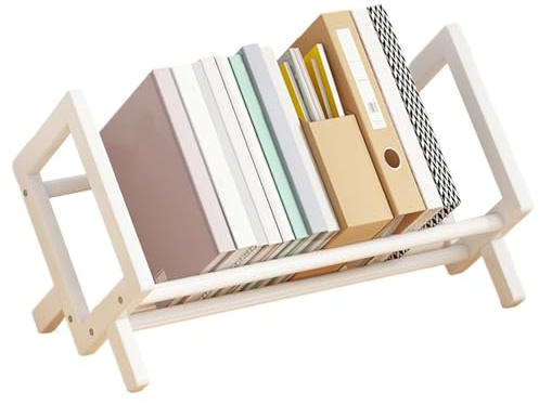 Genérico Lutande träbibliotek, bok med bok, reseorganisation, små chardtidskrifter, kompakt multifunktionell förvaring