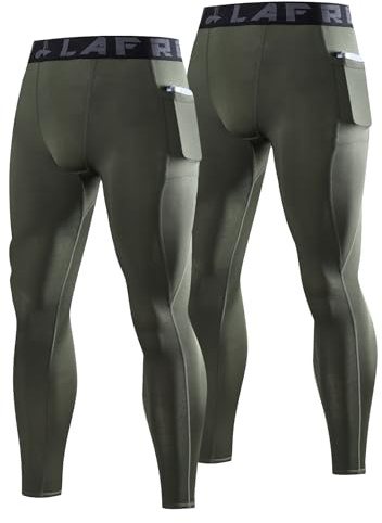 LAFROI 2-pack kompressionstights för män, snabbtorkande, fräsch passform, YSK08sd