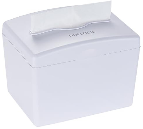 Pollock Dispensador de servilletas de sobremesa, Dispensador de Toallas de Mano, Dispensador de Papel Secamanos, Base Antideslizante, Gran Capacidad, para Cocina, Baño, Hotel, Restaurante, Blanco