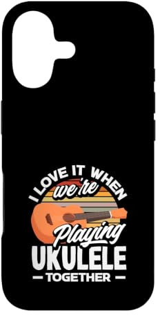 J'adore Quand Nous jouons du ukulélé Ensemble Retro Sun Coque pour iPhone 17