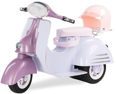 Our Generation Purple & Blue Ride in Style Scooter - Vehicle Accessory for 18 inch Dolls, Toy Scooter with Matching Helmet, For Kids Ages 3+