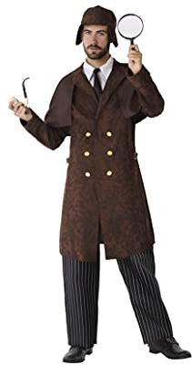Atosa-61556 Atosa-61556-Disfraz Detective-Adulto Hombre, Color marrón, M a L (61556 , color/modelo surtido