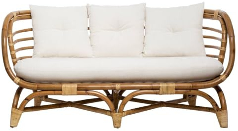 ATMOSPHERA CREATEUR D'INTERIEUR - Divano Farah 2 posti in Rattan Tessuto Bianco