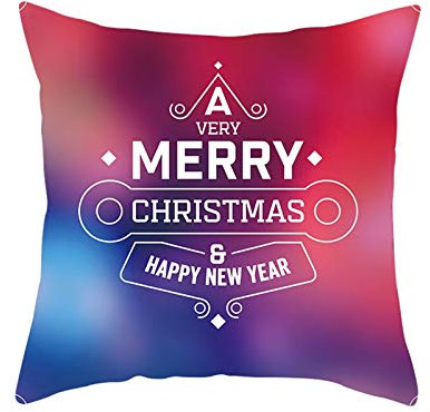 Kissenbezug Weich, Weihnachten Kissenbezug Quadratisch Neonlicht Gedruckt Polyester Weihnachtsdekoration Schlafzimmer 45X45CM