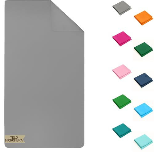 SONIT- 1 Telo Mare Grigio Chiaro in Microfibra Ultra Leggero 90x160 cm, Asciugamano Spiaggia ad Asciugatura Rapida, Compatto e Assorbente, Ideale per Viaggio, Palestra e Piscina, Morbido e Salvaspazio