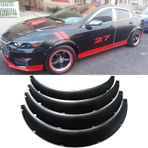 DREAMOTOR 4PCS Universal Fender Flares, 31.5 inch Length Fender Flares Wheel Arches, Car Flexible Wide Body Kit Compatible with Dodge Charger Ford Ranger Scion TC Honda Civic Accord Toyota Corolla