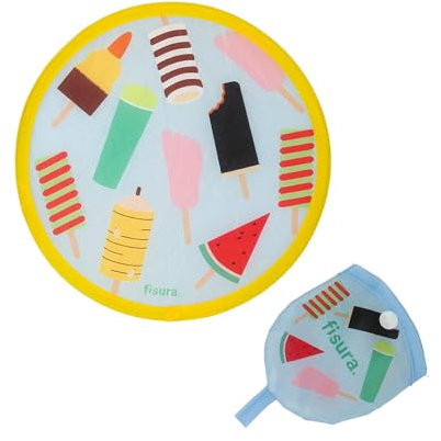 Fisura – Abanico redondo plegable. Ventilador de mano plegable original. Frisbee plegable. Abanico plegable. Abanico portátil para fiestas. 20 cm. (Helados, 1 unidad, 20 cm)