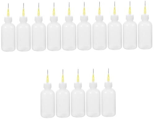 LALAFINA Juego 5 Botellas Exprimibles Para Cerámica Con Punta Fina Aguja, Plástico Seguro Transparente, Herramientas De Cerámica Para Aficionados y Profesionales, Uso Esmalte y Manualidades Artísticas